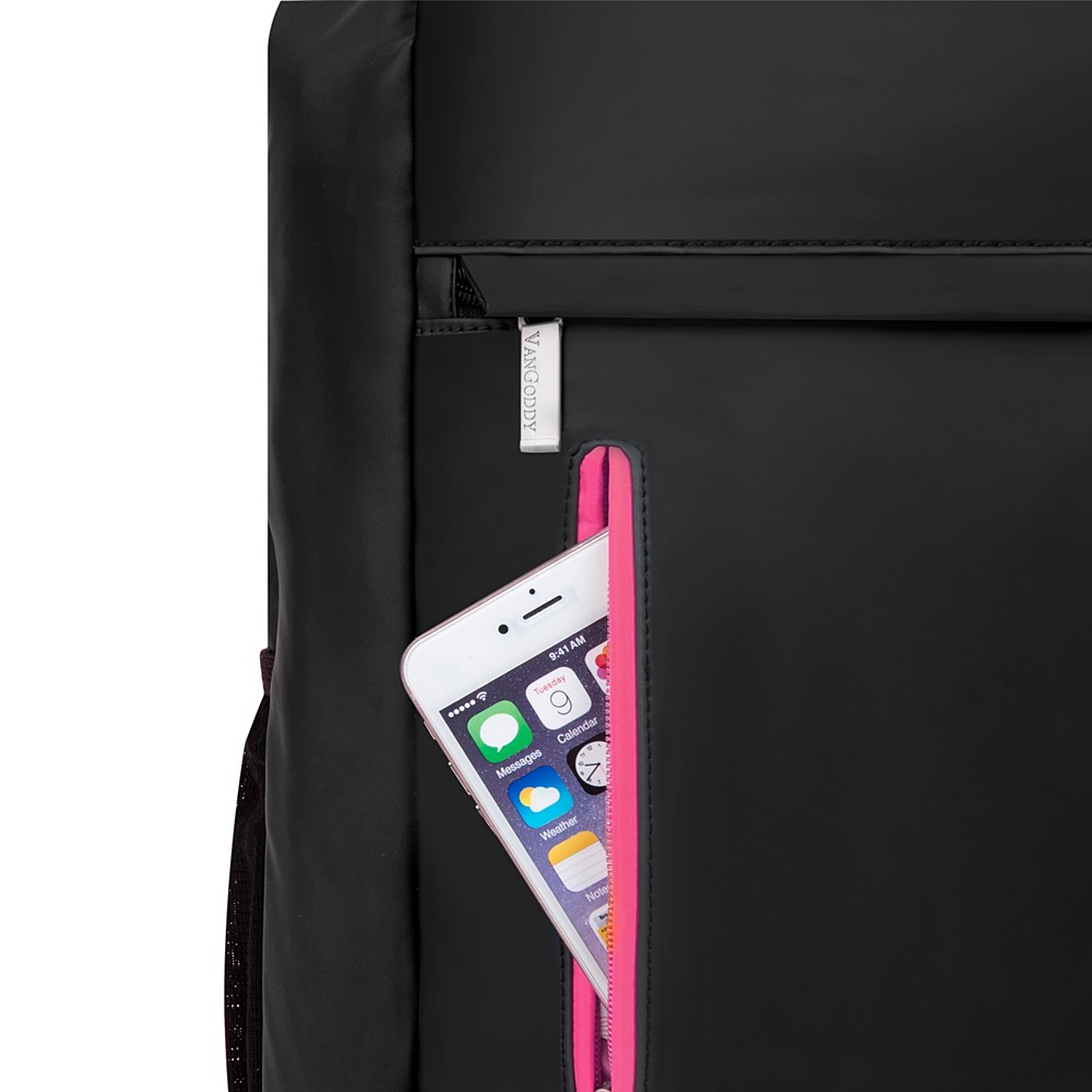Adler Laptop Backpack 15.6" (Metallic Grey with Magenta Pink Trim)