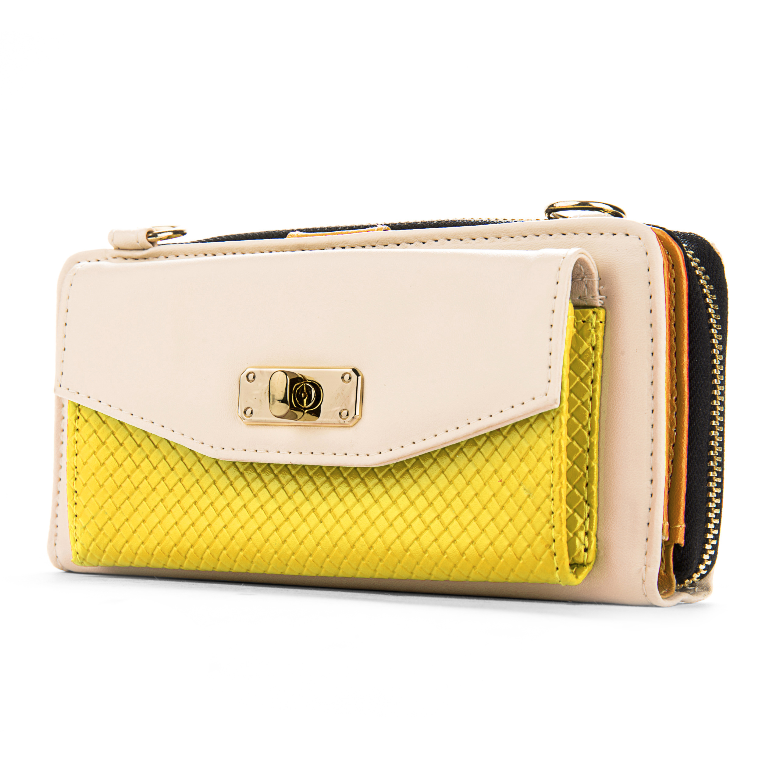Venice Clutch (Cream/Yellow)