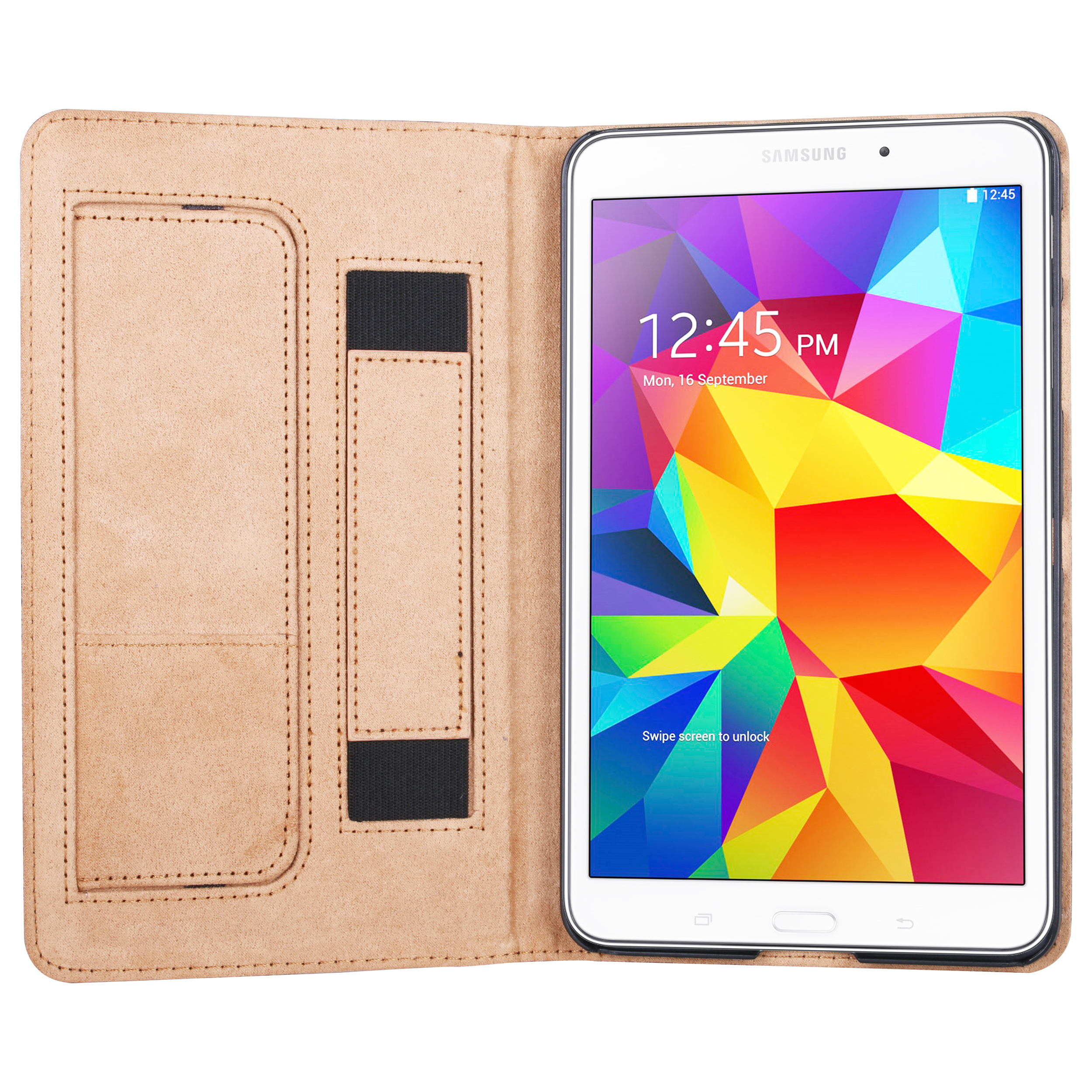 Mary Portfolio Case for Samsung® Galaxy Tab 4 8.0 with Sleep Mode (Pink/Gray) 