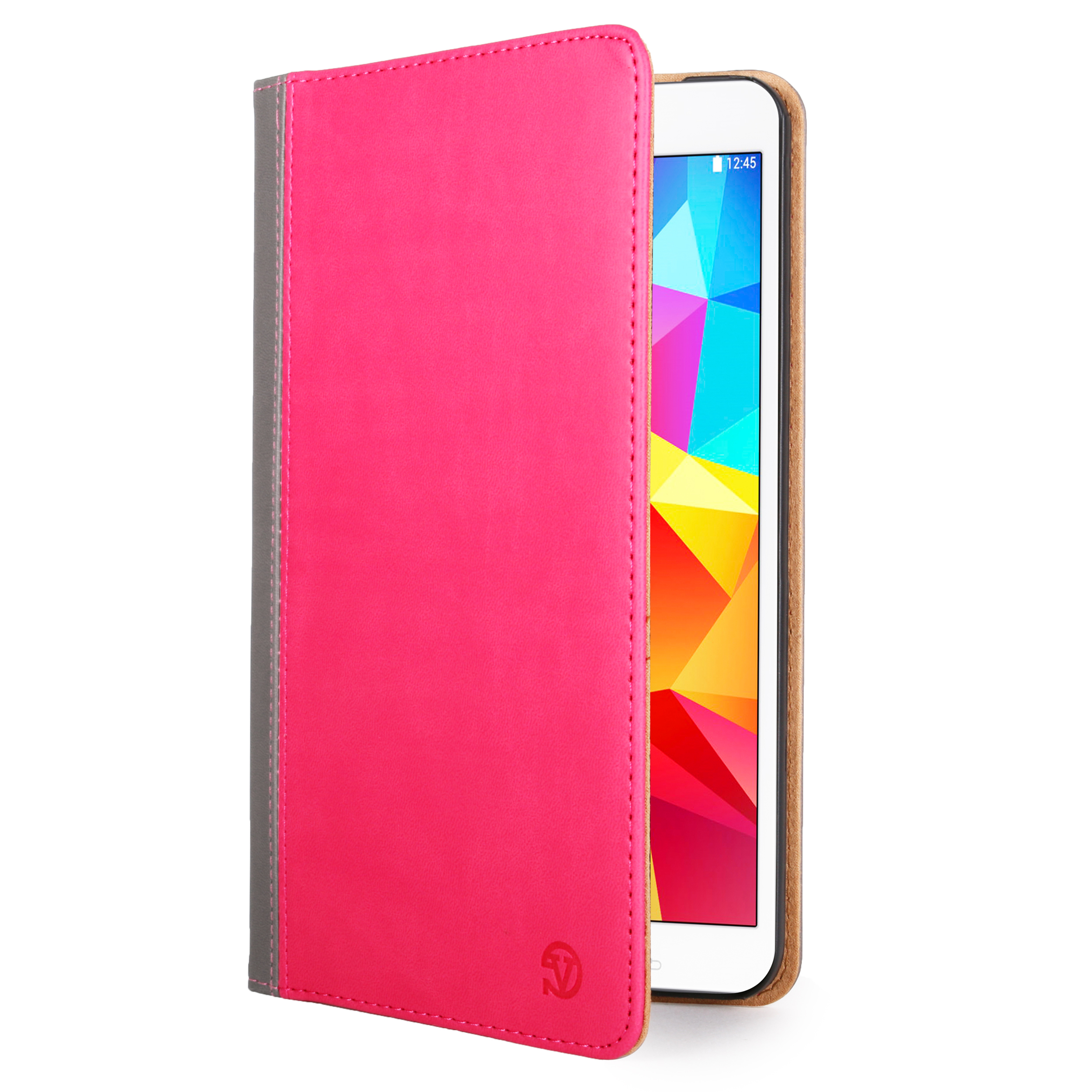Mary Portfolio Case for Samsung® Galaxy Tab 4 8.0 with Sleep Mode (Pink/Gray) 
