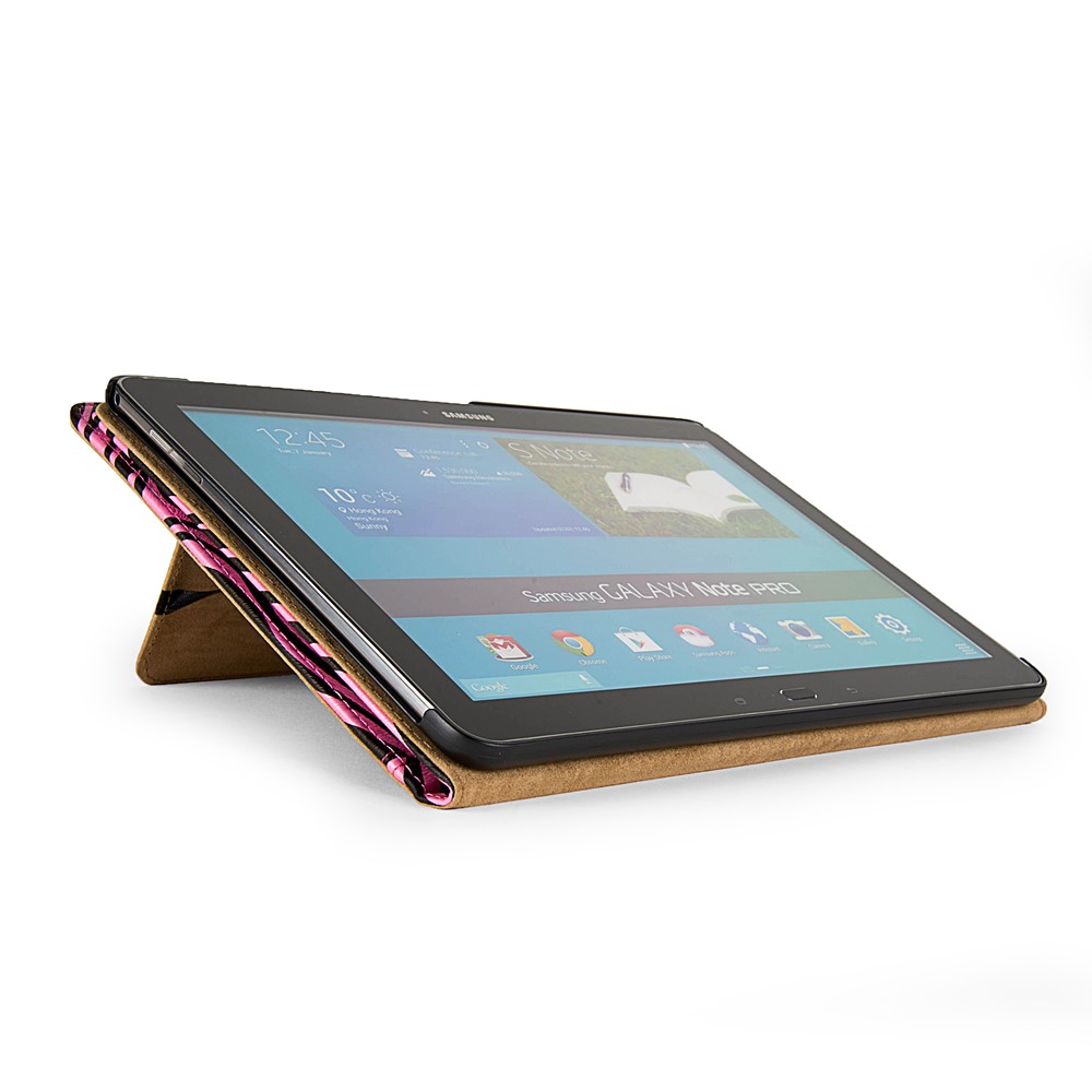 Mary Self Stand Case for Samsung® Galaxy Note Pro 12.2 (Pink/Black Zebra) 