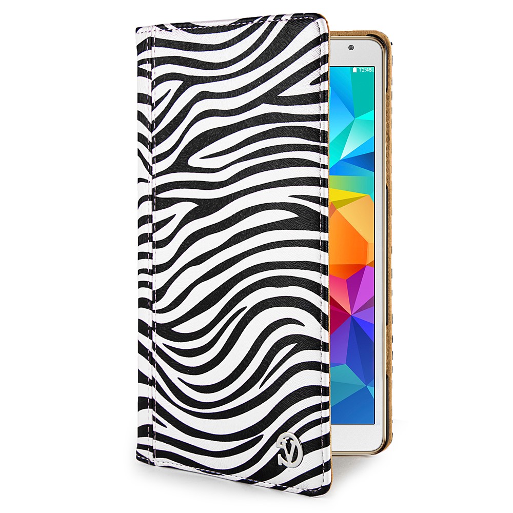 Mary Portfolio Case for Samsung® Galaxy Tab 4 8.0 with Sleep Mode (Black/White Zebra) 