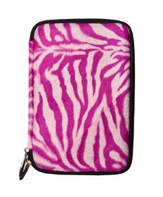 Magenta Zebra Faux Fur Hard Cube 