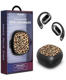 MyBat Design Lab Open-Ear Earbuds - Black Leopard Print