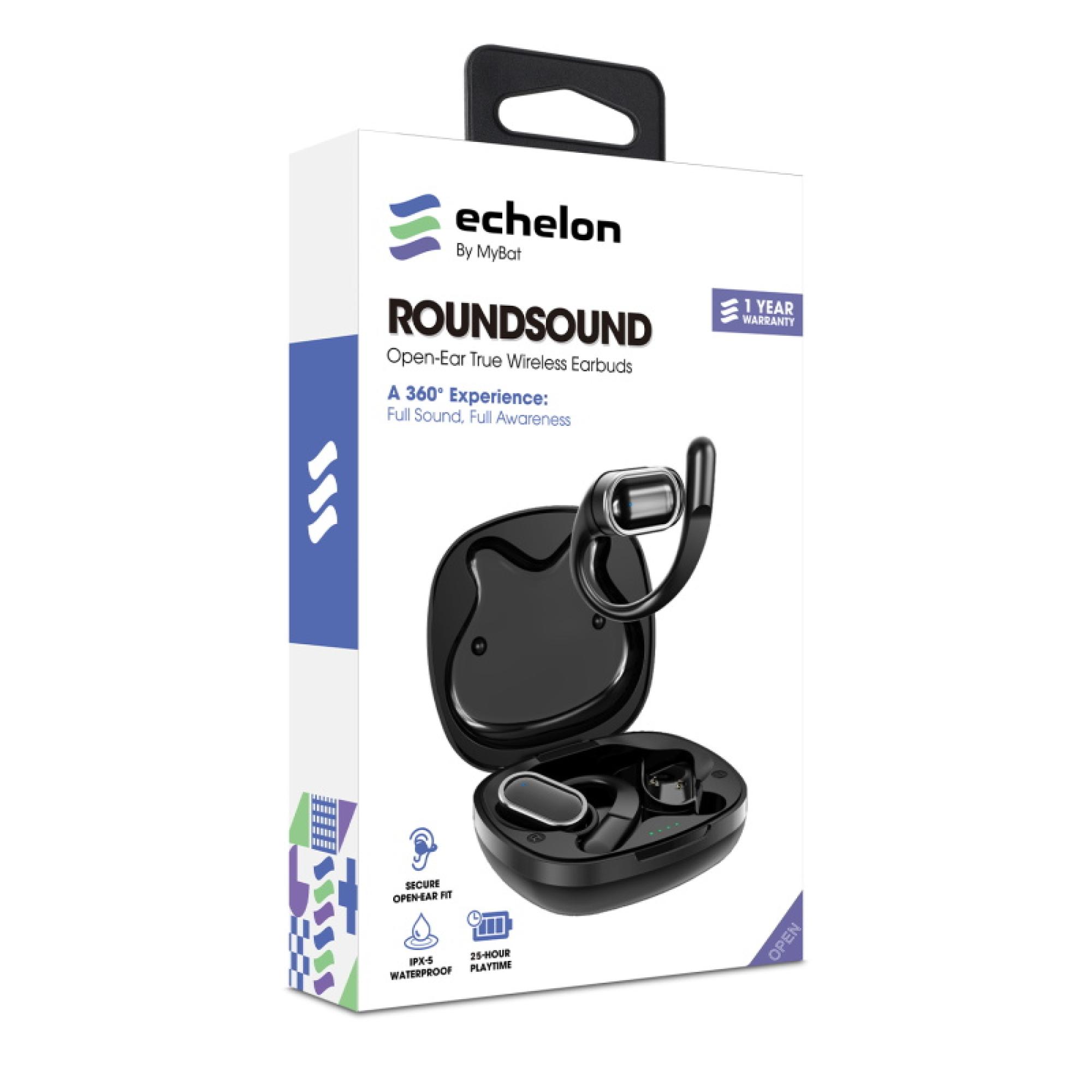 echelon RoundSound Open-Ear True Wireless Earbuds - Black