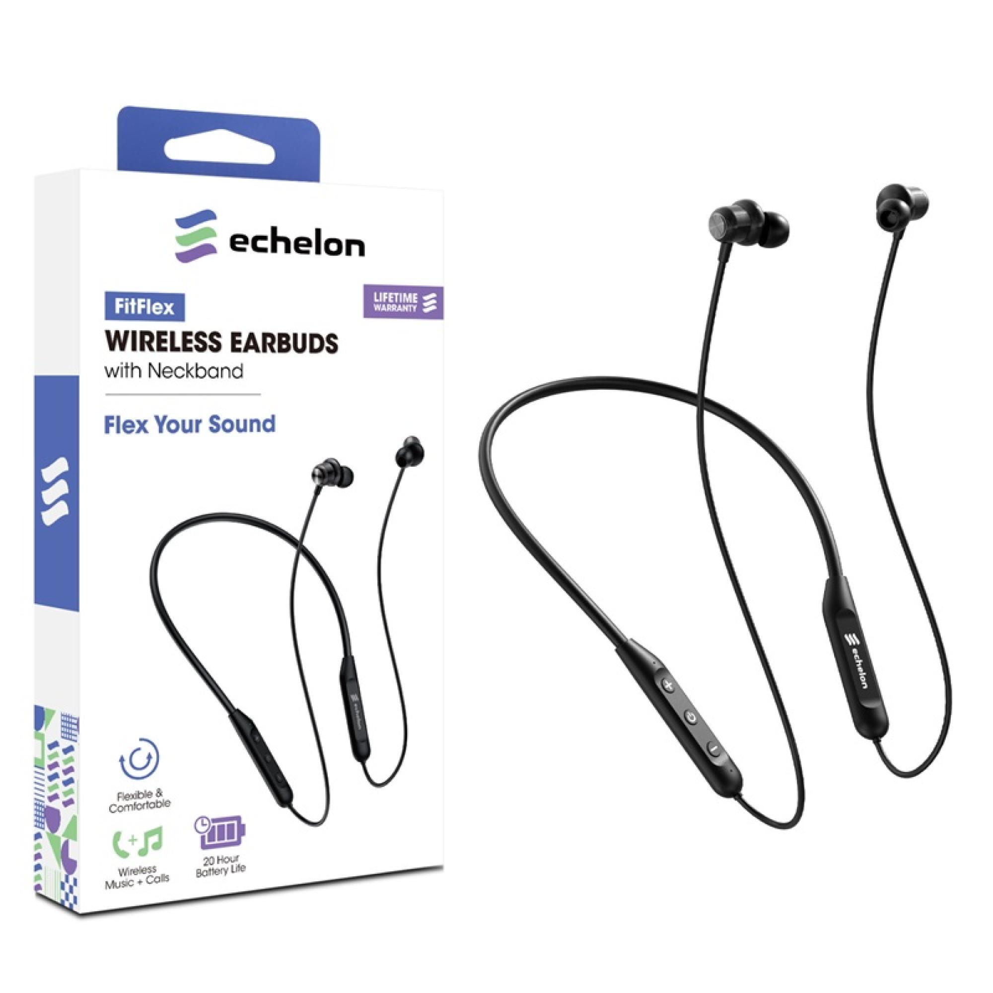 echelon FitFlex Neckband Bluetooth Earbuds - Black