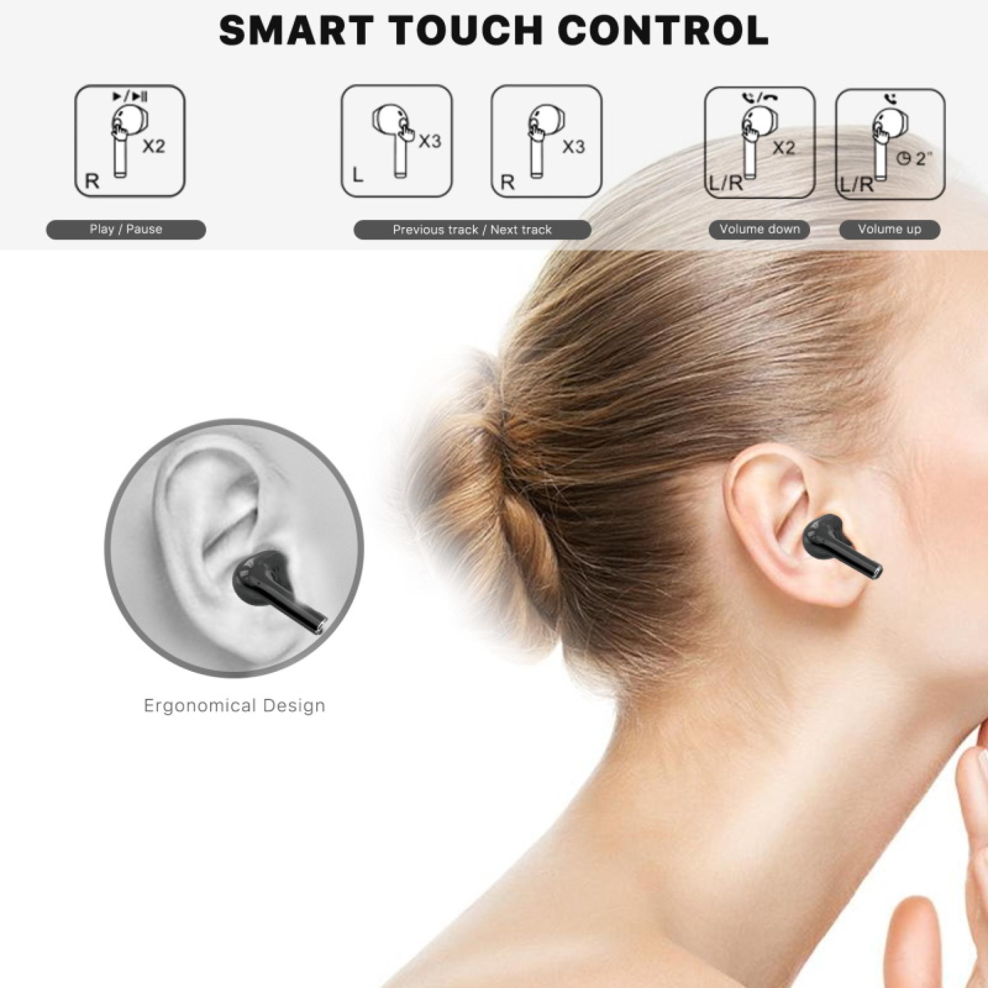 MyBat Pro Orbit True Wireless Earbuds with Charging Case - Black