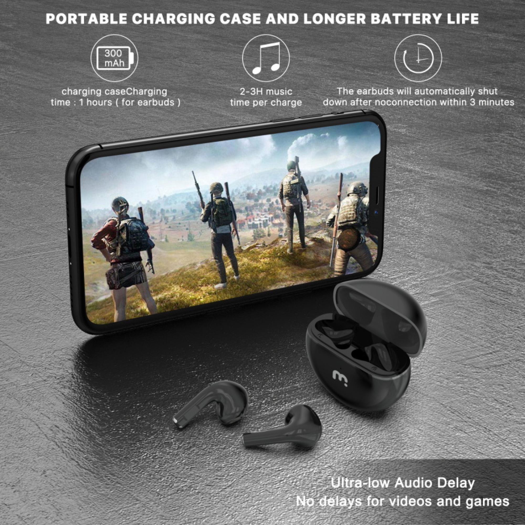 MyBat Pro Orbit True Wireless Earbuds with Charging Case - Black