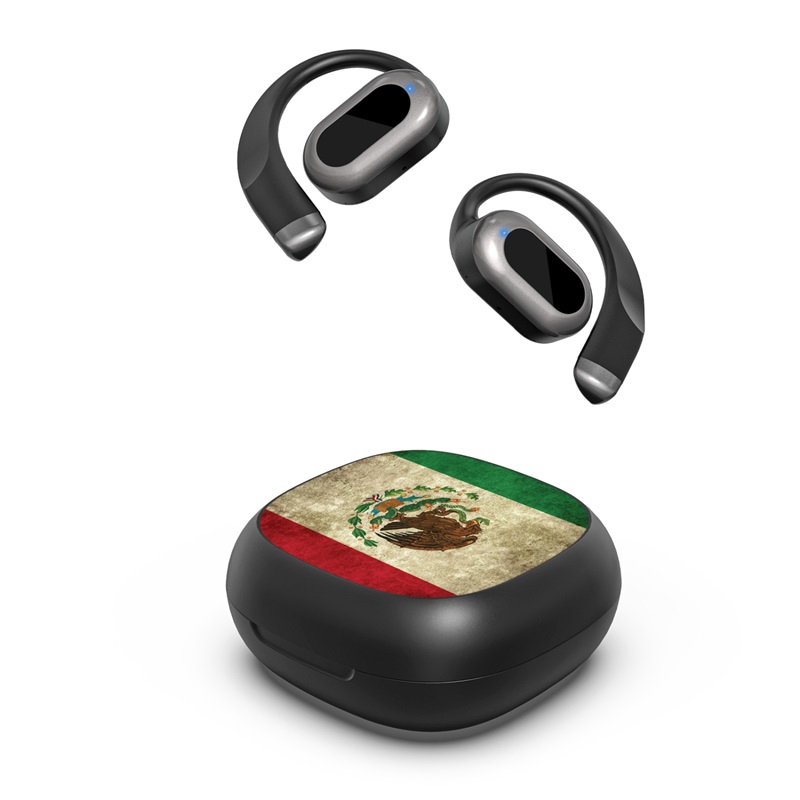 MyBat Design Lab Open-Ear Earbuds - Black Vintage Mexican Flag