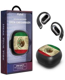 MyBat Design Lab Open-Ear Earbuds - Black Vintage Mexican Flag