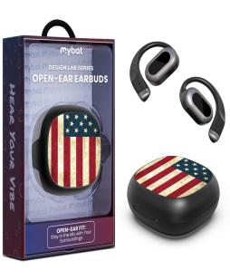 MyBat Design Lab Open-Ear Earbuds - Black - American Flag