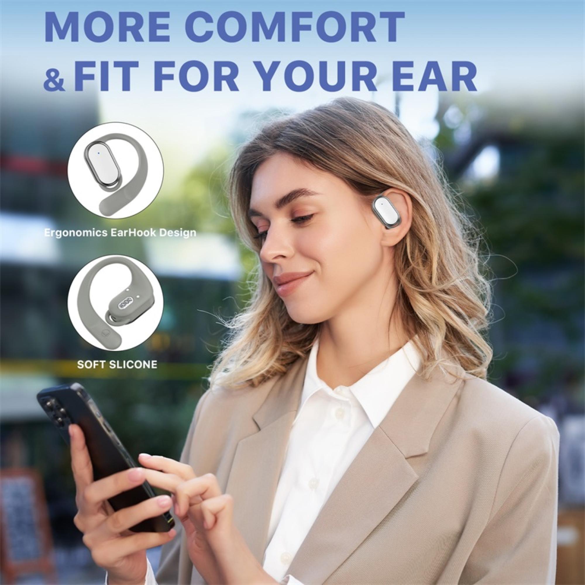 echelon RoundSound Open-Ear True Wireless Earbuds - White