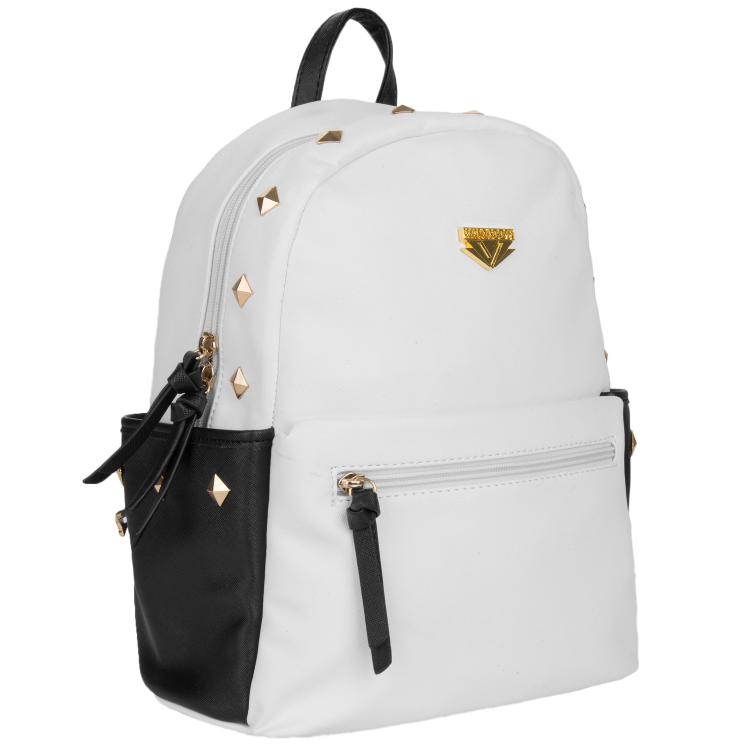 Mini Rivets PU Leather Backpack (White)
