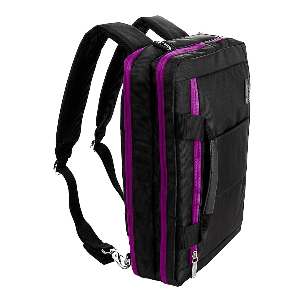 El Prado Laptop Messenger/ Backpack  (Black/Purple) 15-17"