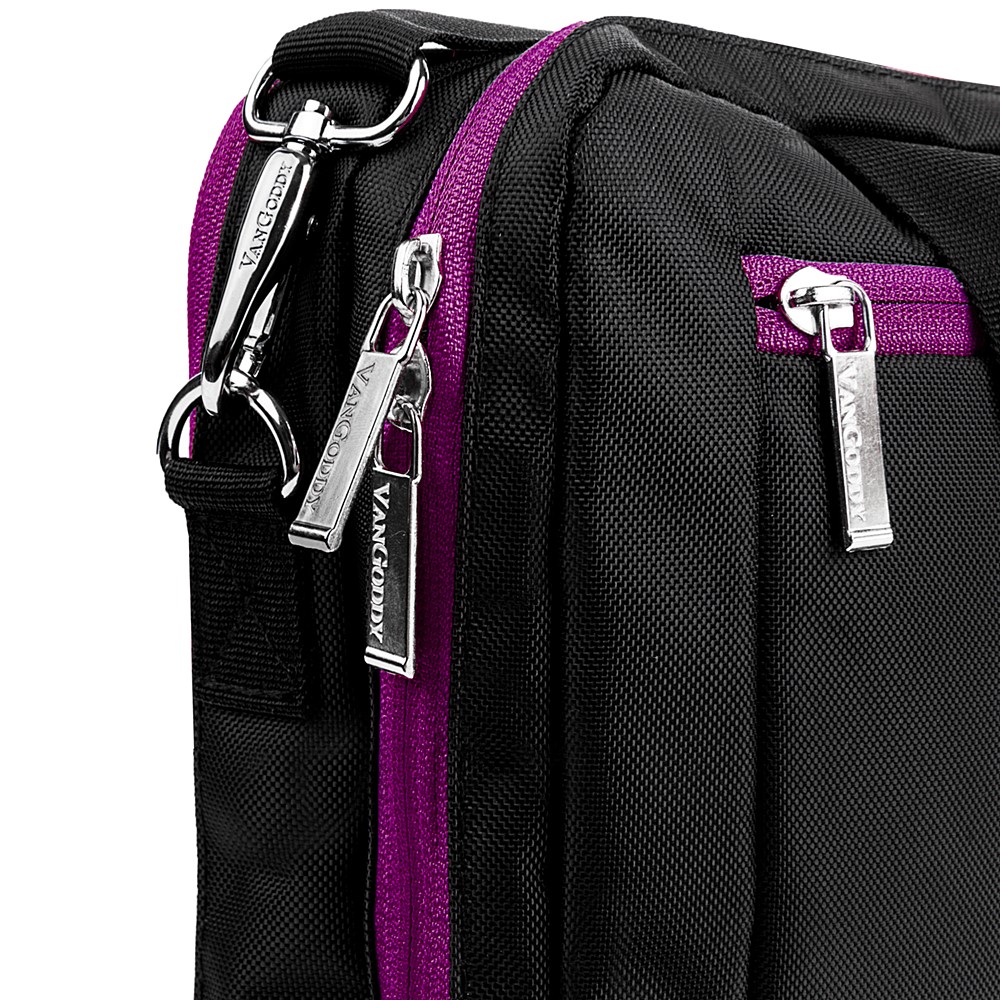 El Prado Laptop Messenger/ Backpack  (Black/Purple) 15-17"