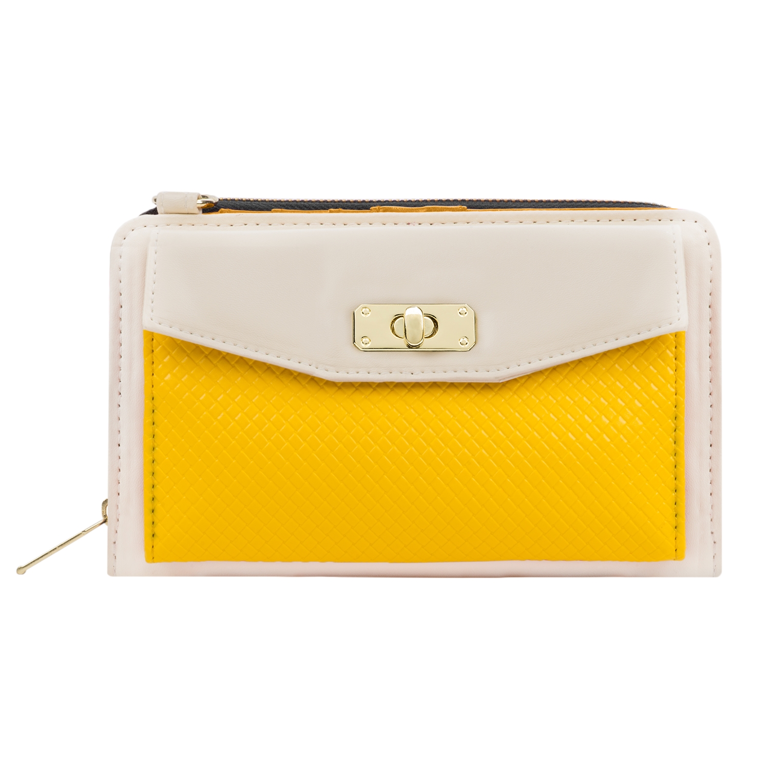 Venice II Clutch (Cream/Yellow)