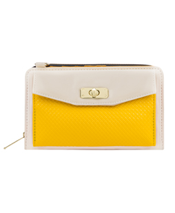 Venice II Clutch (Cream/Yellow)