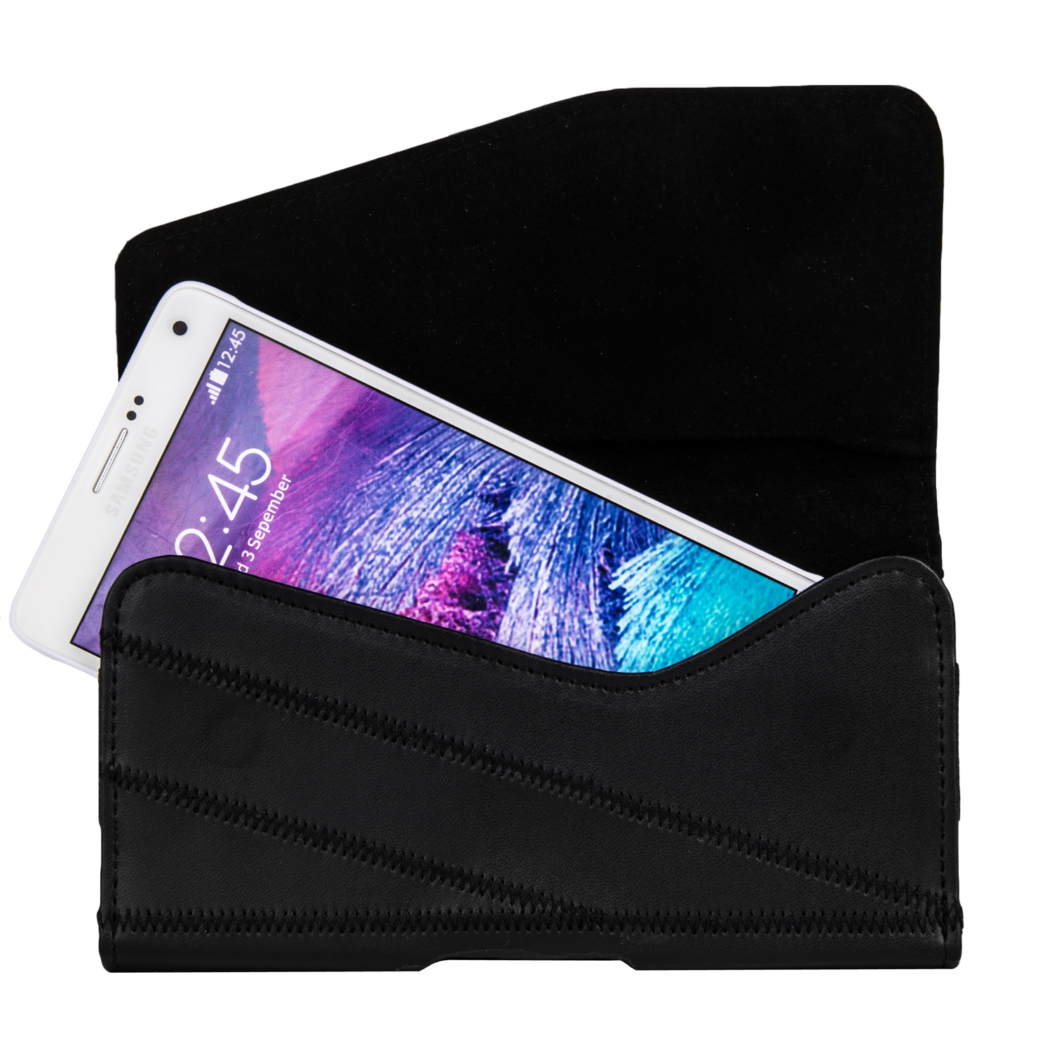 Horizontal Executive Textured Leatherette Belt Clips Holster Cellphone Mobile Case 