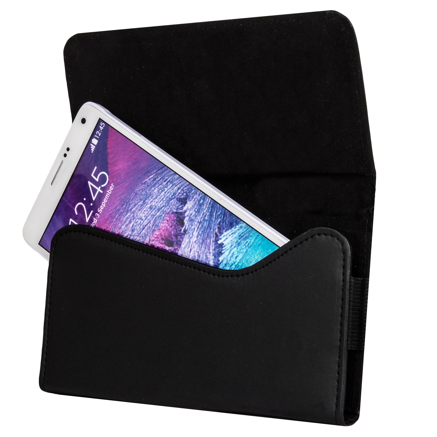 Travel Slim Horizontal Executive Textured Leatherette Belt Clips Holster Cellphone Mobile Case