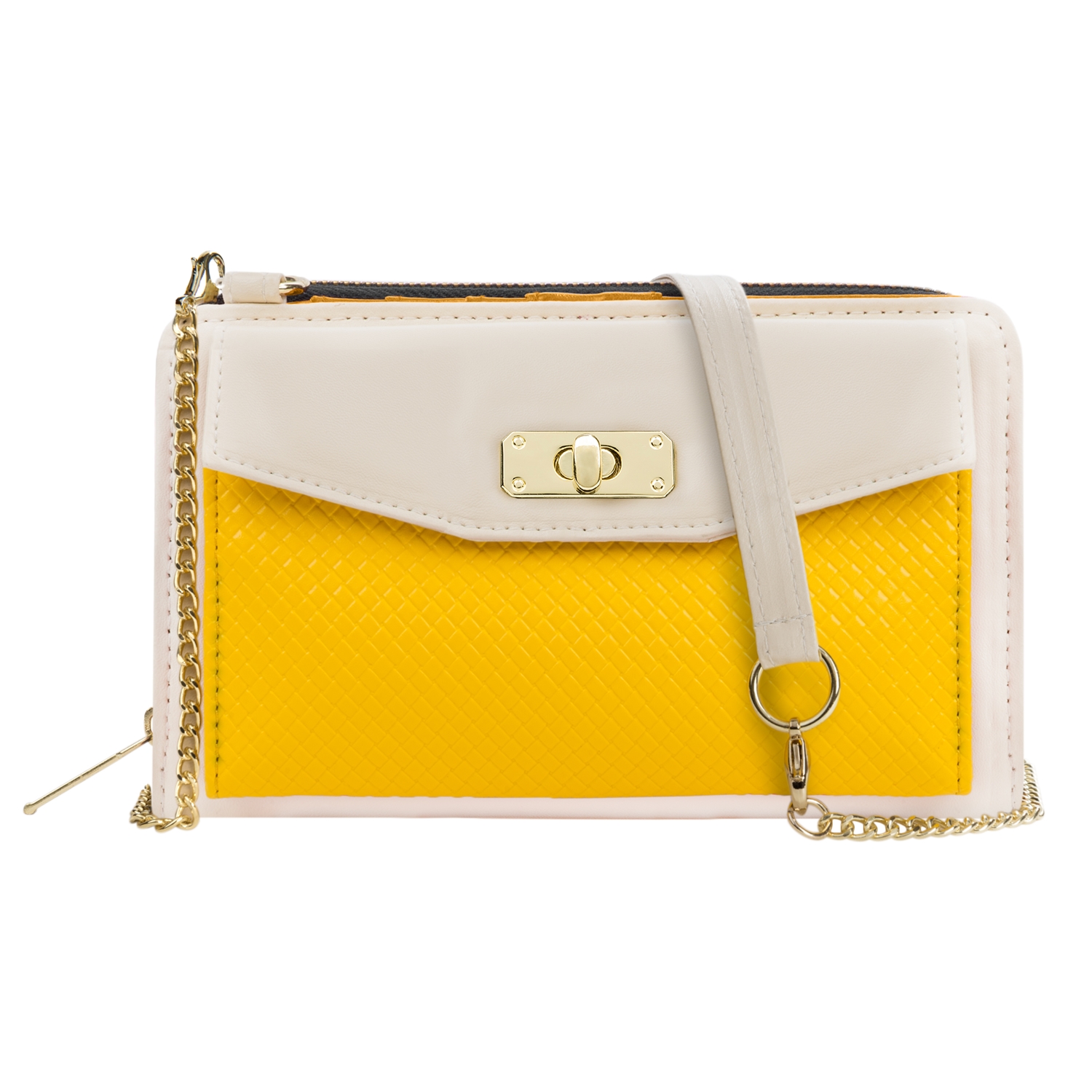 Venice II Clutch (Cream/Yellow)