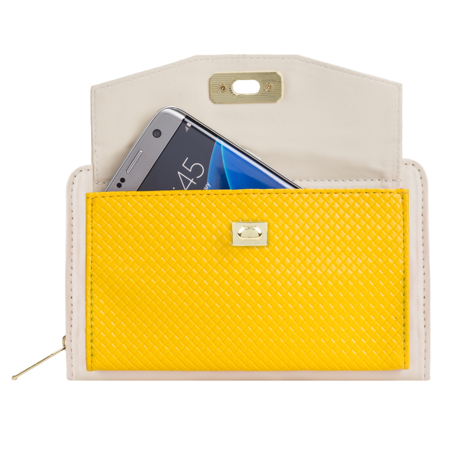 Venice II Clutch (Cream/Yellow)