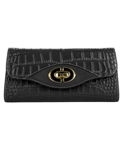 Cassie Leather Clutch (Black) Cassie Leather Clutch (Black)