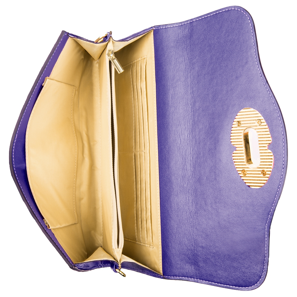 Cassie Leather Clutch (Blue)