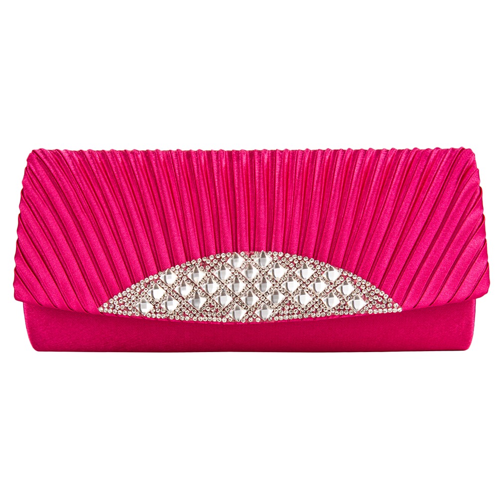Anna Diamond Clutch  (Magenta)