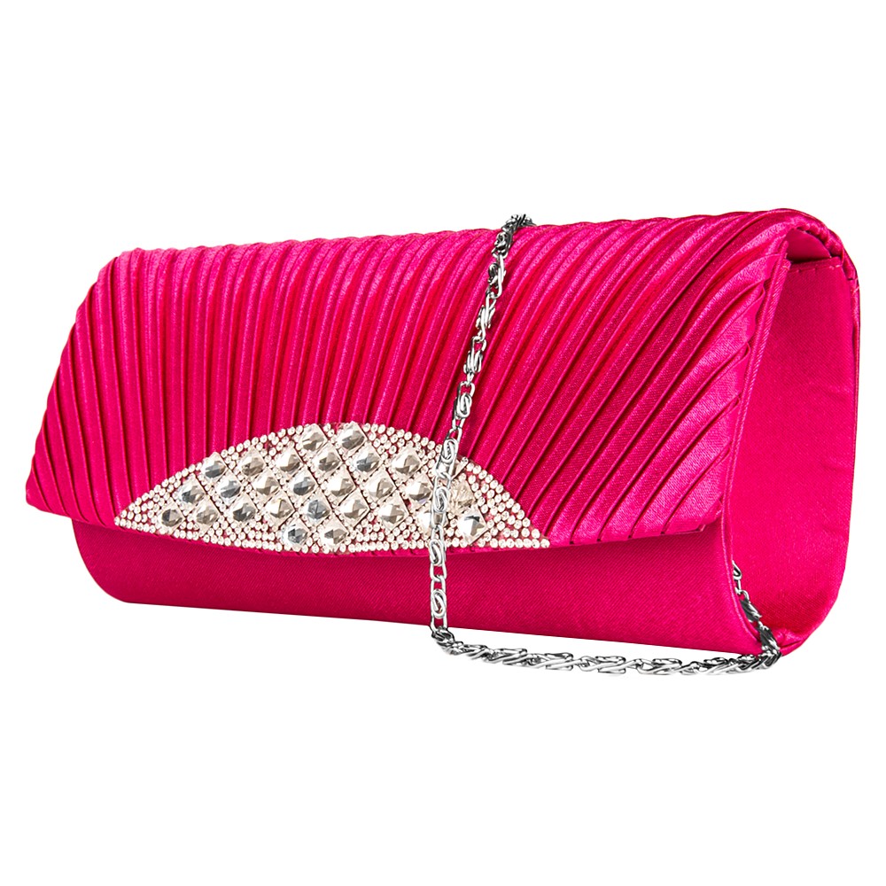 Anna Diamond Clutch  (Magenta)