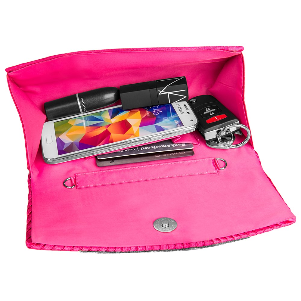 Anna Diamond Clutch  (Magenta)