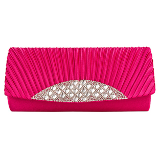 Anna Diamond Clutch  (Magenta)