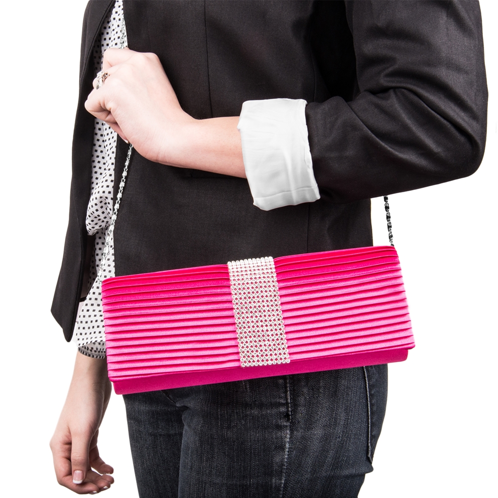 Palki Diamond Clutch (Magenta)