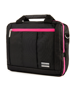 El Prado Laptop Messenger/ Backpack (Black/Magenta) 10-12