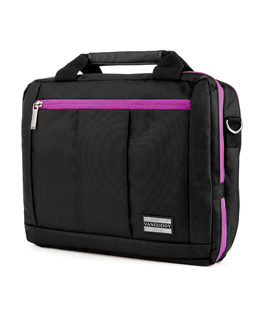 El Prado Laptop Messenger/ Backpack  (Black/Purple) 15-17"