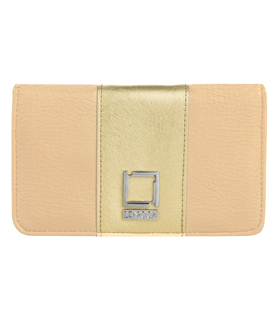 Lencca Kyma Cell Phone Wallet Case (Beige/Gold)
