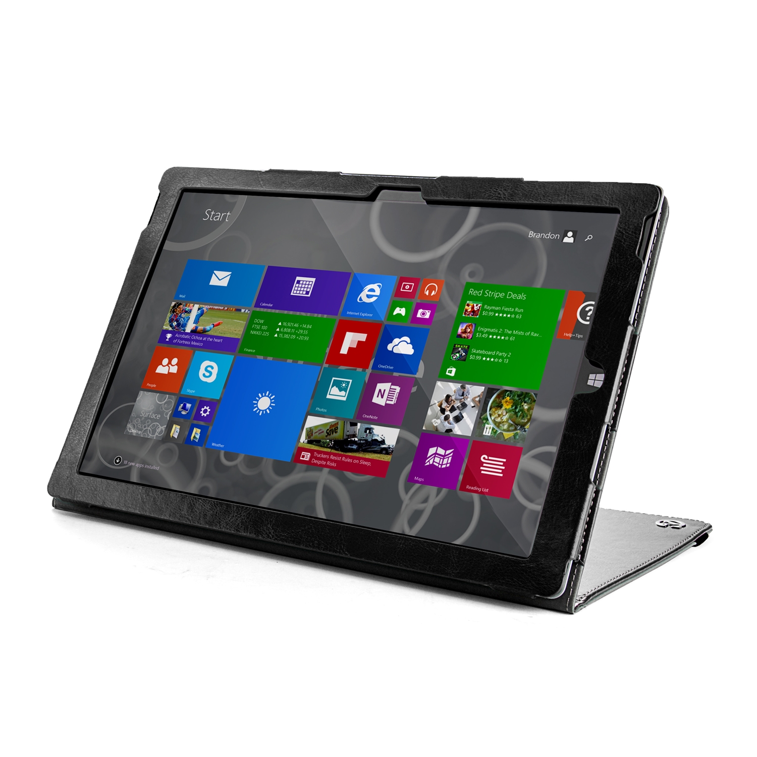 Alpha  Portfolio Leather Case for Microsoft® Surface Pro 3 (Black) 