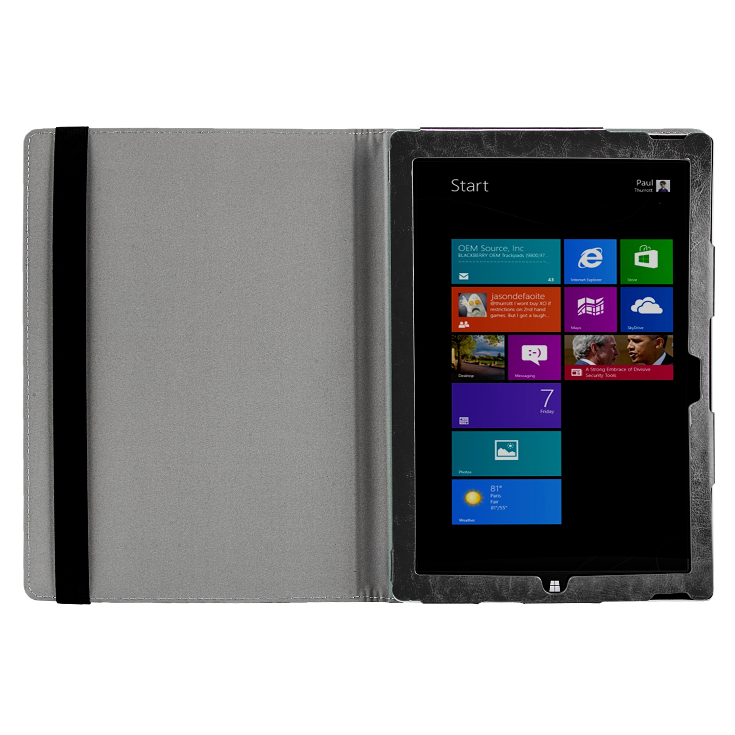 Alpha  Portfolio Leather Case for Microsoft® Surface Pro 3 (Black) 