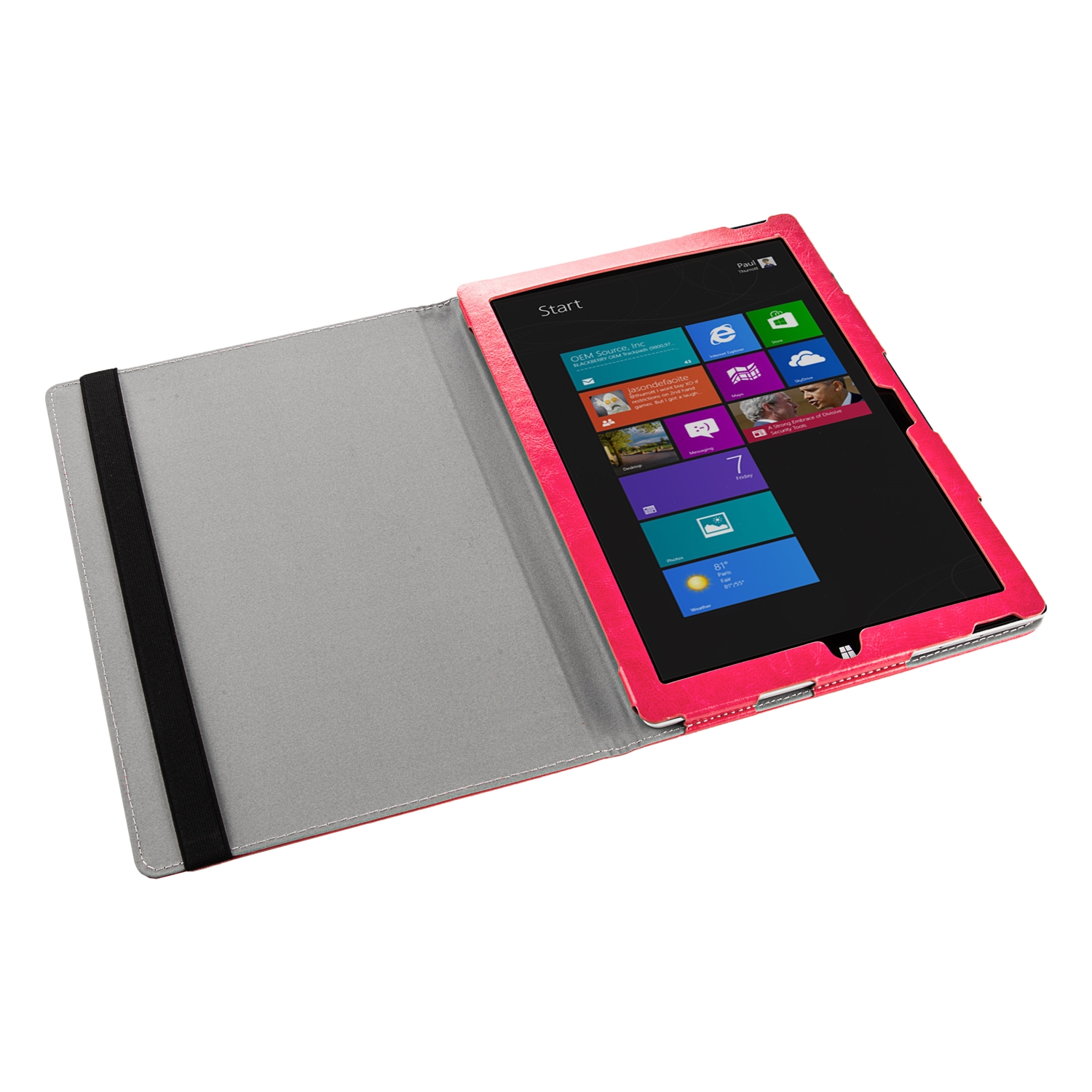Alpha Portfolio Leather Case for Microsoft® Surface Pro 3 (Magenta) 