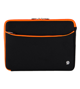 (Black/Orange) Neoprene 15 VanGoddy Laptop Sleeve