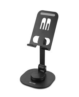 360 View Rotating Stand for Phones Tablets  Black  360 Rotation 180 Tilt  Foldable  Universal