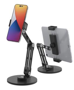 360 Swivel Phone and Tablet Stand  Adjustable Universal Holder for Desk Office Kitchen Travel 